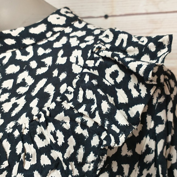 Zara tiered Babydoll Dress Leopard Print Size L - Picture 6 of 10